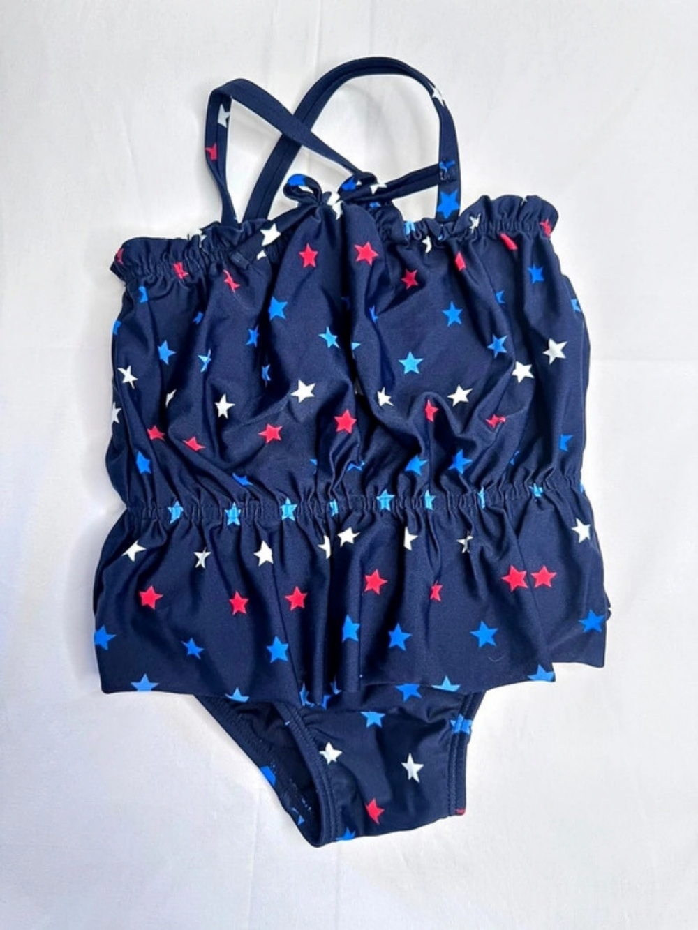 babyGap Girls 12-18 Months Navy Blue Star Print Skirted One Piece Swimsuit